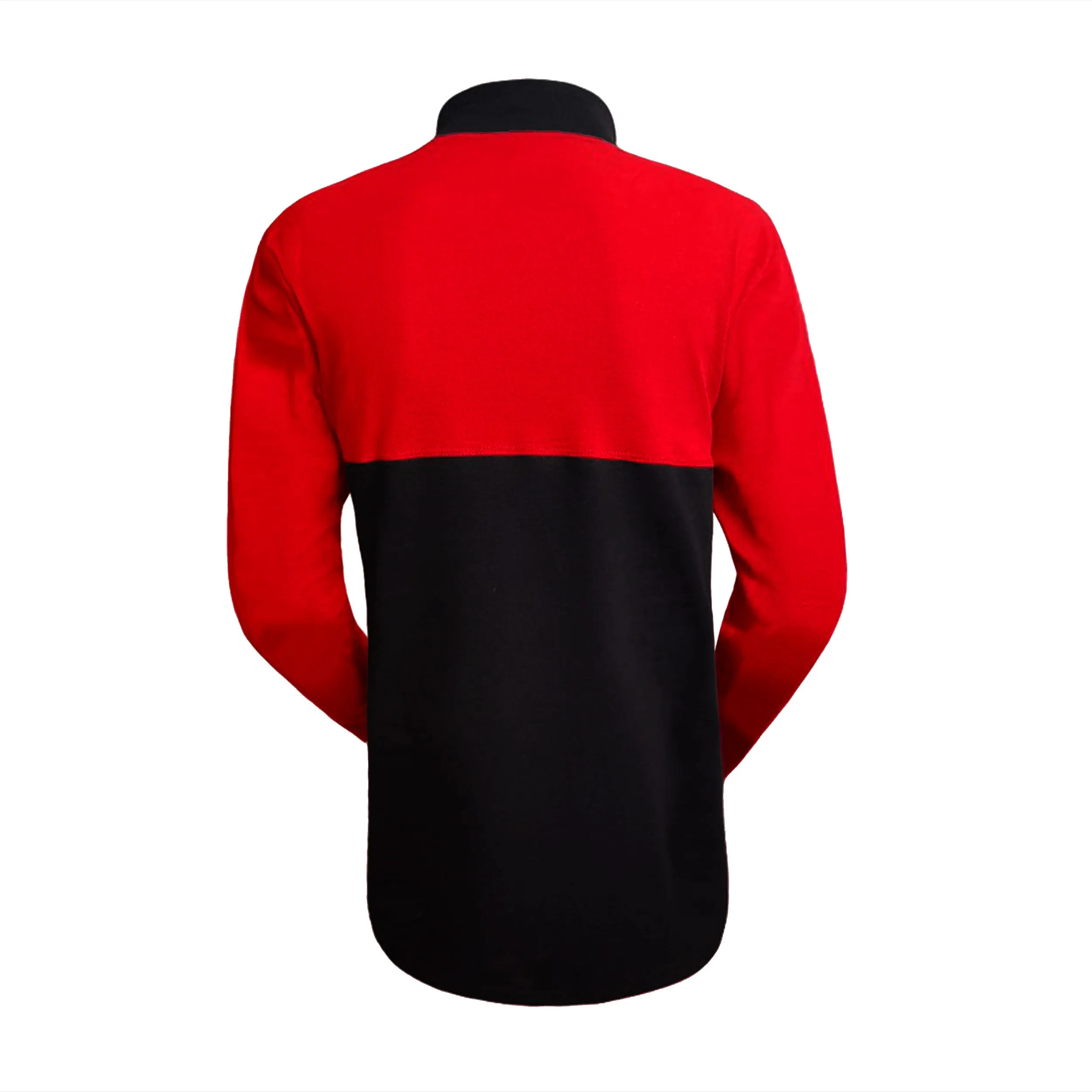 تیشرت آستین بلند مردانه طرح New Nike یقه ایستاده جودون قرمز مشکی سایز L XL XXL