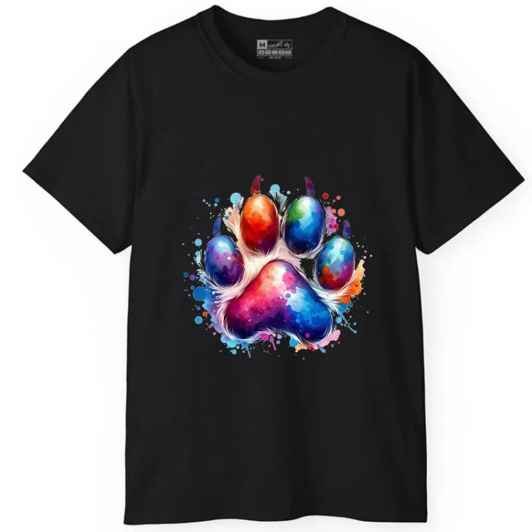 تیشرت آستین کوتاه مردانه پاد آفرین مدل پا گربه