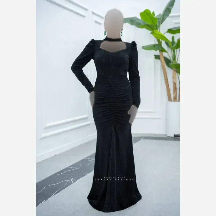 ماکسی بلین لمه کره ای قد 160 رنگ مشکی و سبز سایز 40 تا 42