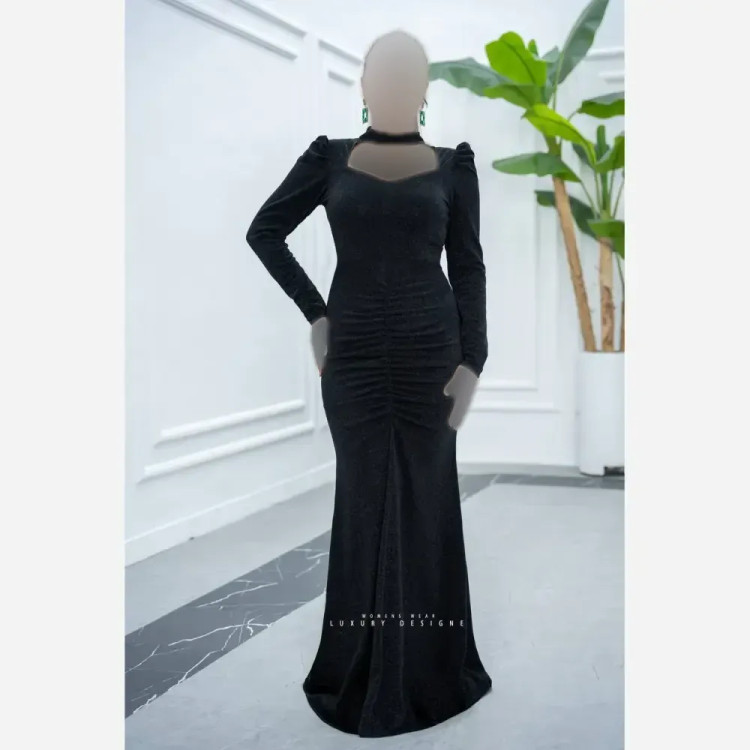 ماکسی بلین لمه کره ای قد 160 رنگ مشکی و سبز سایز 40 تا 42