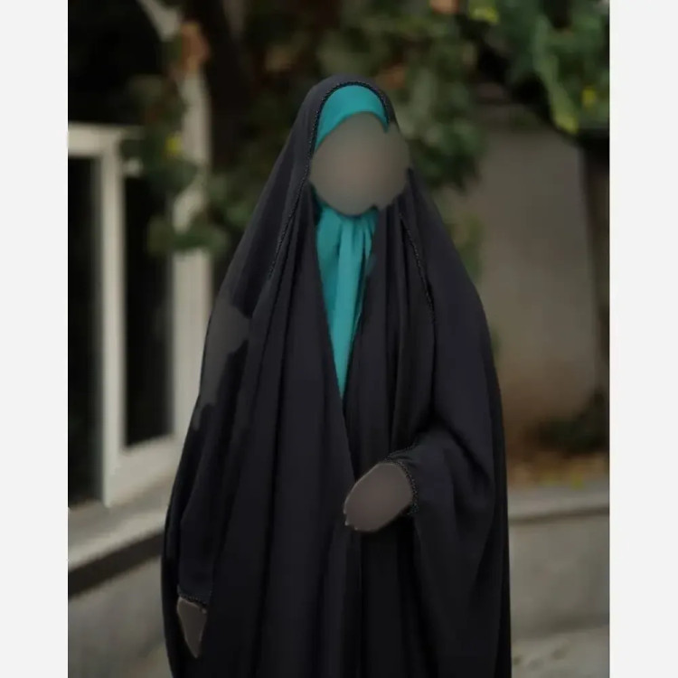 چادر جده مرواریدی مشکی جنس کن کن ندا مروارید سایز بندی متنوع