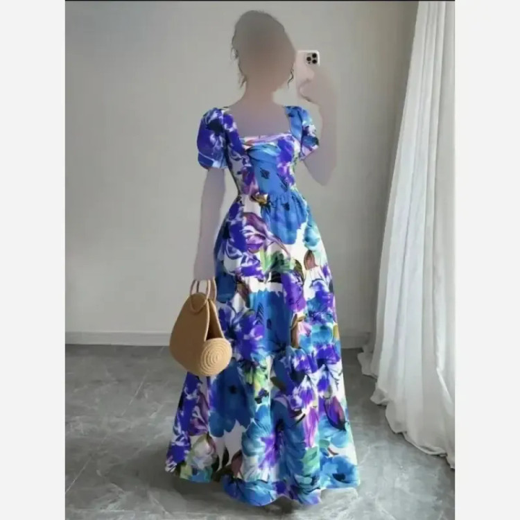 ماکسی مجلسی عروسکی باربی کرپ حریر فری سایز 40 تا 44