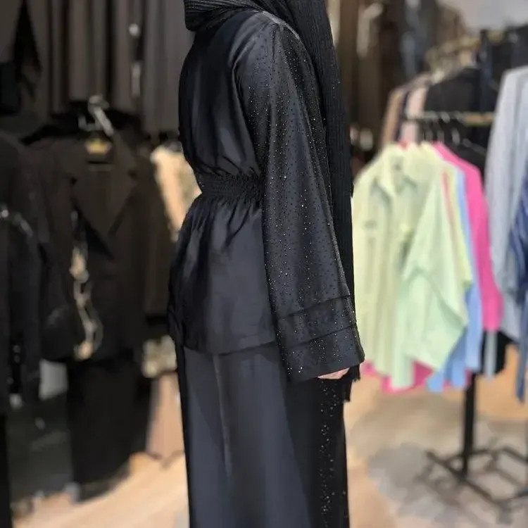 شومیز شلوار عروسکی مجلسی زنانه ساتن ویونا مشکی
