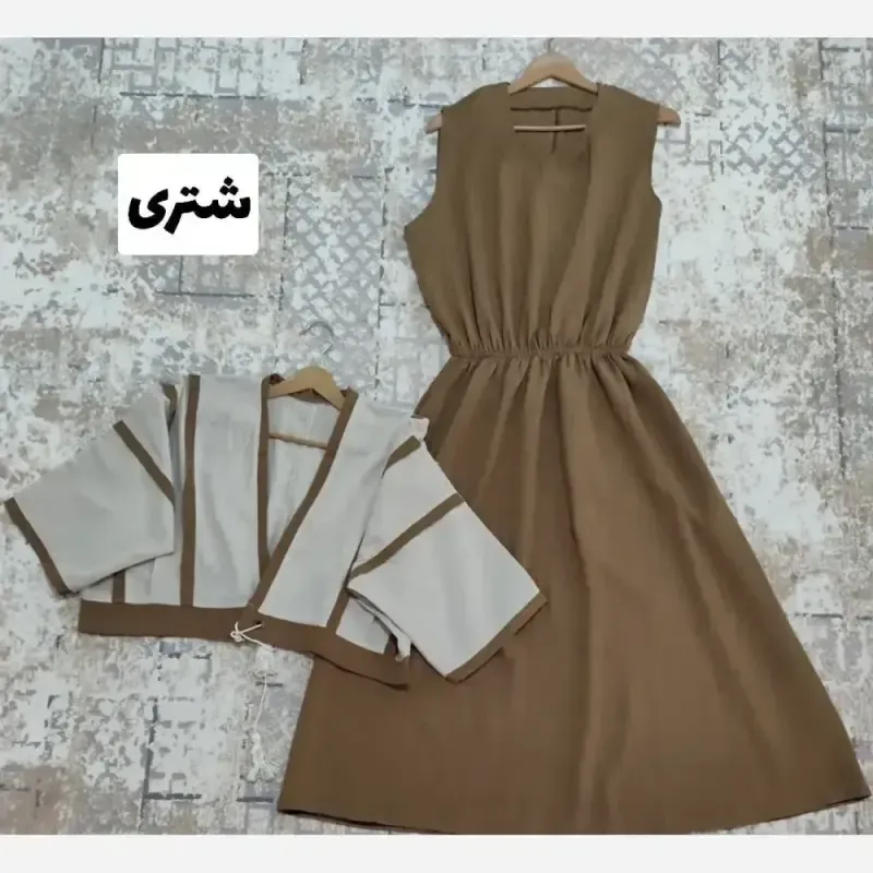 ست کت و سارافون زنانه مدل تمشک سایز فری تا 46