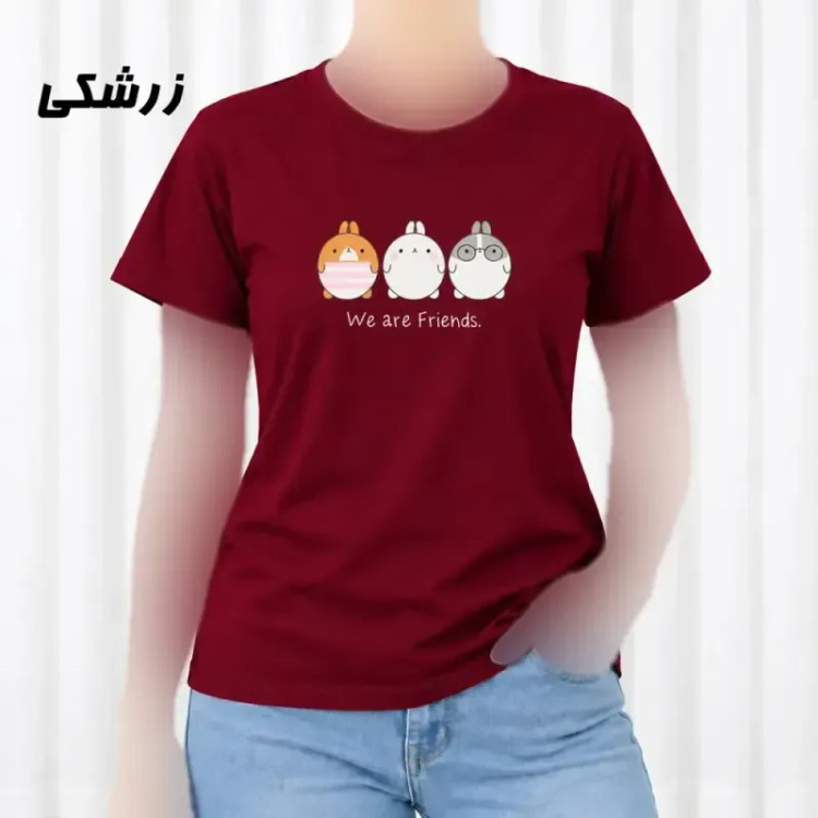 تیشرت زنانه نخ پنبه مدل Friends فری سایز مناسب تا سایز 44